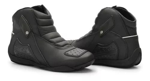 Bota Motociclista Masculino Acero Road Cano Baixo Couro