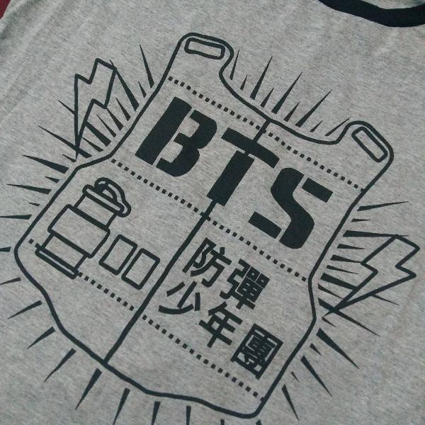 Camiseta preta e cinza estampada BTS KPOP Rap Monster