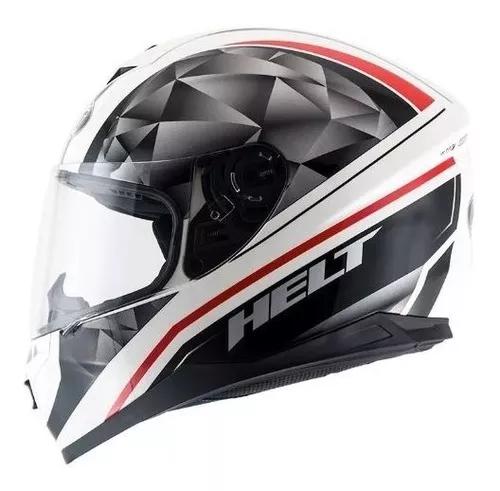 Capacete Original Fechado Helt New Race Carbo Preto-branco