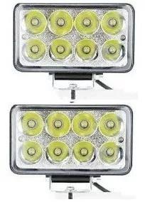 Kit 2 Farol De Milha 24w 8 Leds 12v 24v Carro Jeep Caminhõe