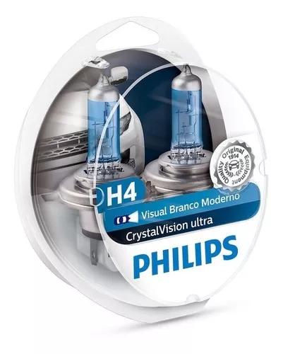 Lâmpada Philips Crystal Vision Ultra H4 55w-12v 4300k Par