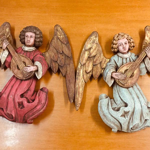 arte sacra, anjos em madeira