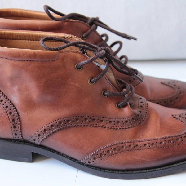 bota brogue de couro