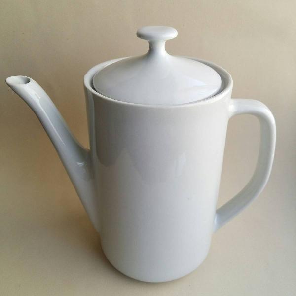 bule de café em porcelana branca 1 litro