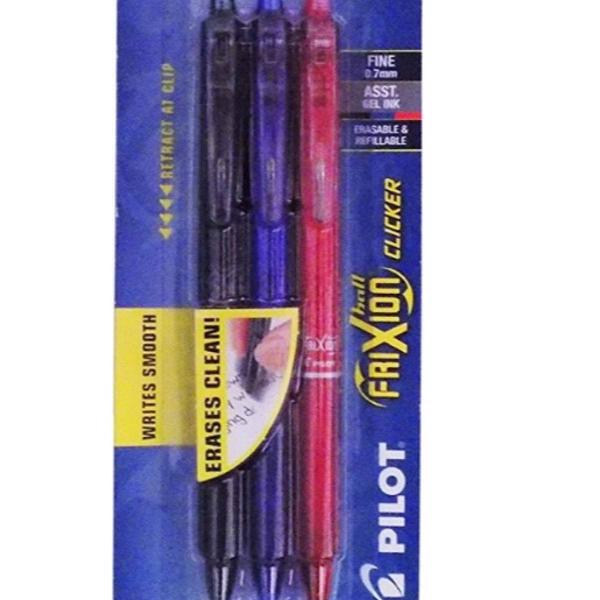 caneta escreve e apaga preta/azul/vermelha frixion 0,7 mm 3