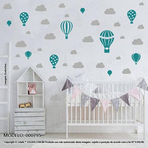 cartela balões e nuvens quarto de bebê mod:795 - 1 balão