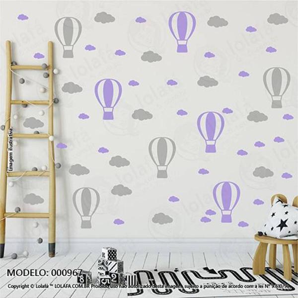 cartela balões e nuvens quarto de bebê mod:967 - 8 balões