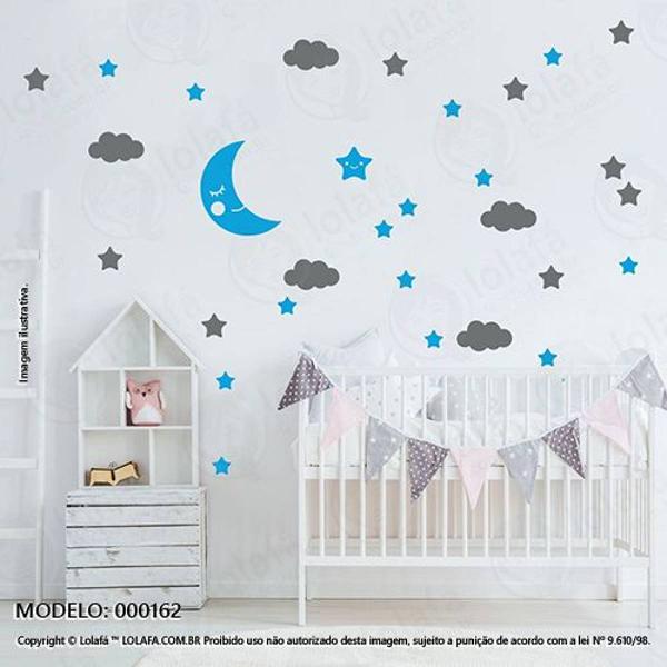 cartela lua nuvens e estrelas quarto de bebê mod:162 - 1