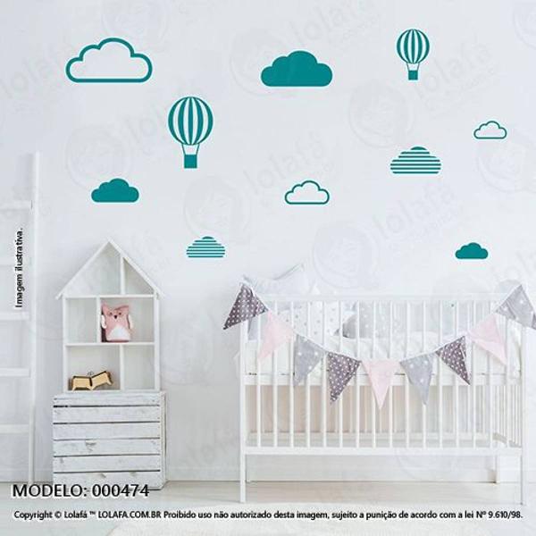 cartela nuvens e balões quarto de bebê mod:474 - 1 nuvem