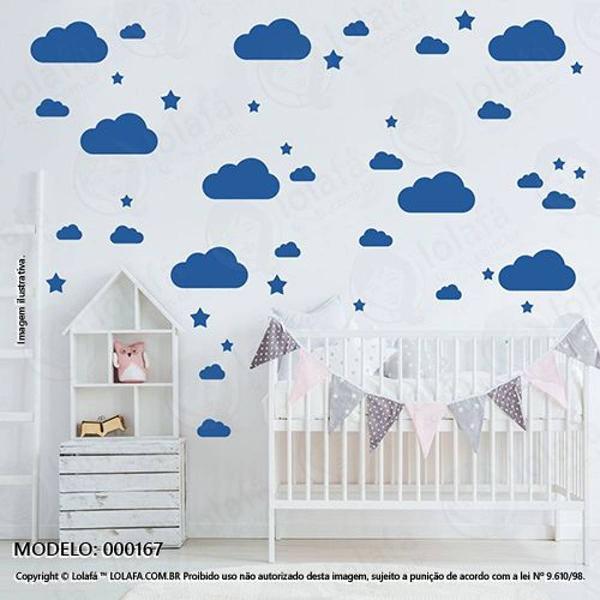 cartela nuvens e estrelas quarto de bebê mod:167 - 9 nuvens
