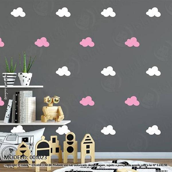 cartela nuvens quarto de bebê mod:1023 - 36 nuvens de 10cm