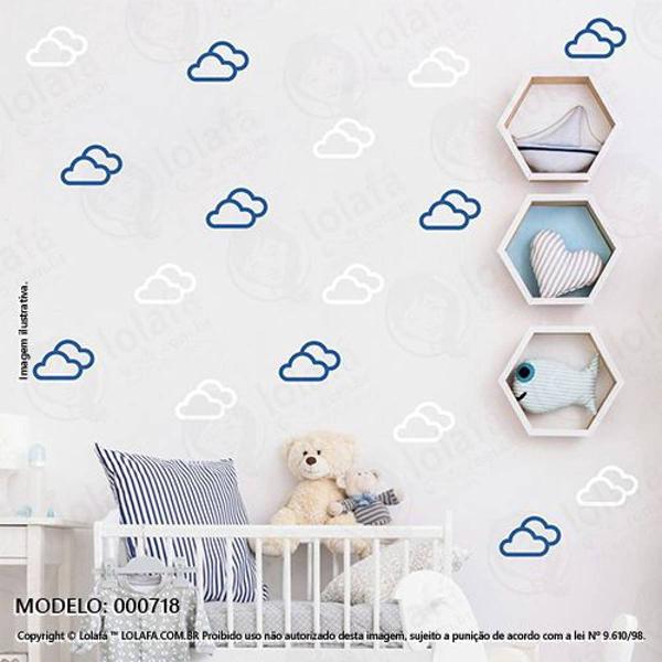 cartela nuvens quarto de bebê mod:718 - 32 nuvens de 10cm x