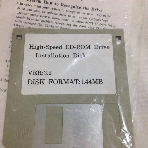 cd rom drive de instalação raridade disquete 3 1/4 r$33