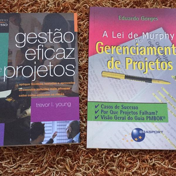 conjunto com 2 livros sobre gerenciamento de projetos