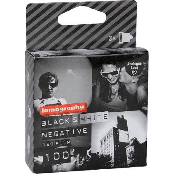 filme 120mm preto e branco negativo iso100 lomography caixa