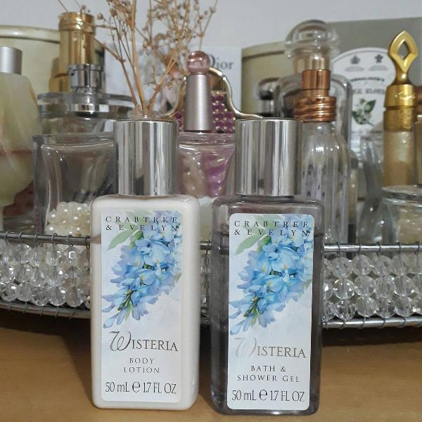 kit wisteria crabtree and evelyn body lotion e shower gel 50
