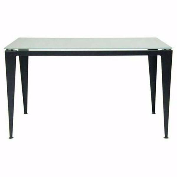 mesa escritório de vidro tok stok