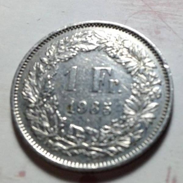 moeda 1 franco suíço 1985 ler descrição r$32