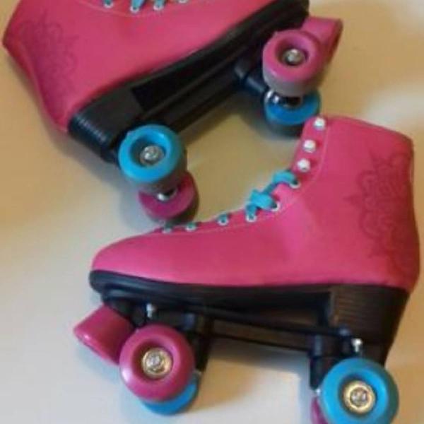 patins quad 4 rodas rosa