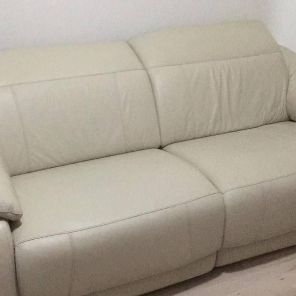 sofá elétrico couro off white