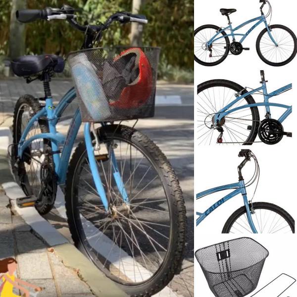 vendo bicicleta caloi 100 sport aro 26 21v azul - usada em