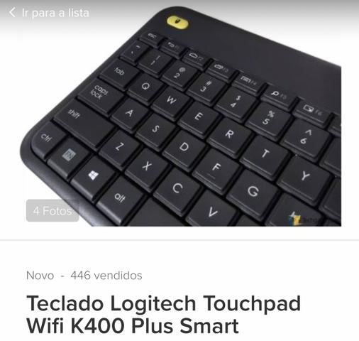 Teclado Logitech Touchpad Wifi K400 Plus Smart