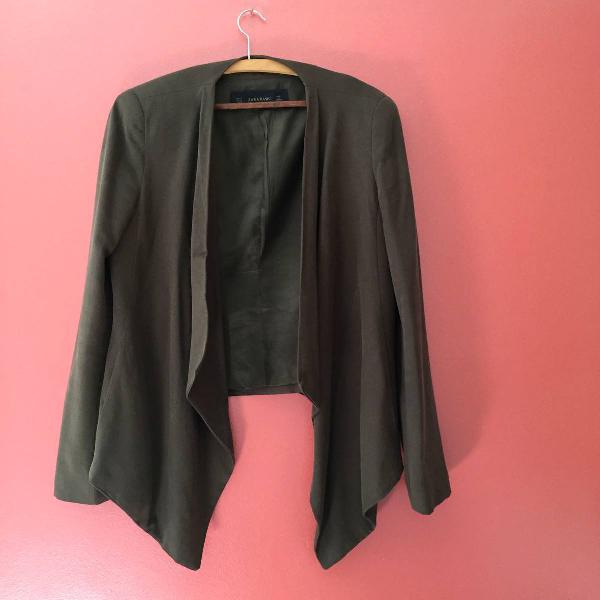 Blazer ponta verde musgo Zara