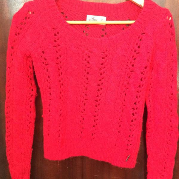 Blusa de lã vermelha Hollister