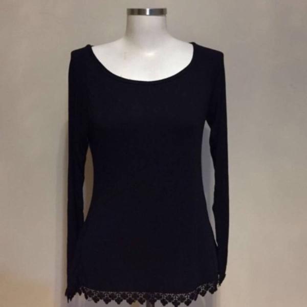 blusa preta manga longa