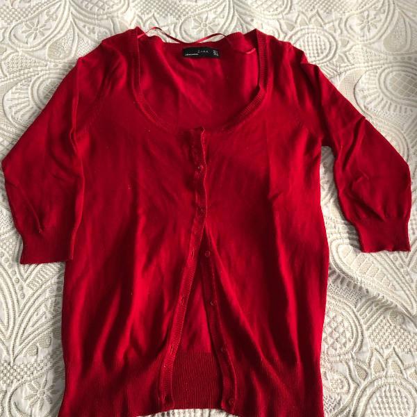 cardigan vermelho zara