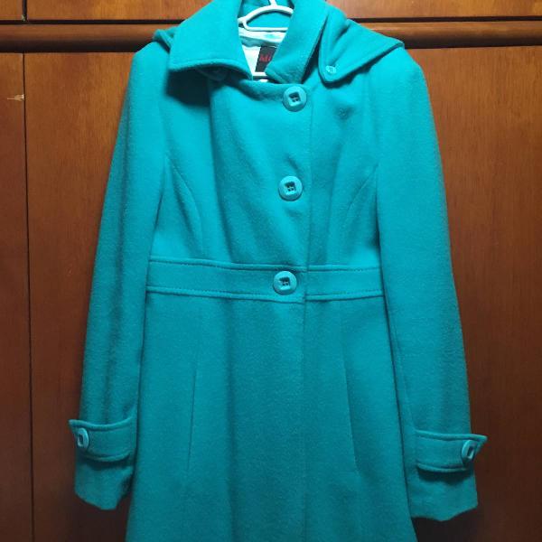 casaco 100% lã verde tiffany