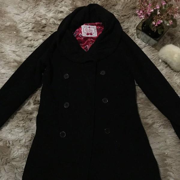 casaco lã batida preto