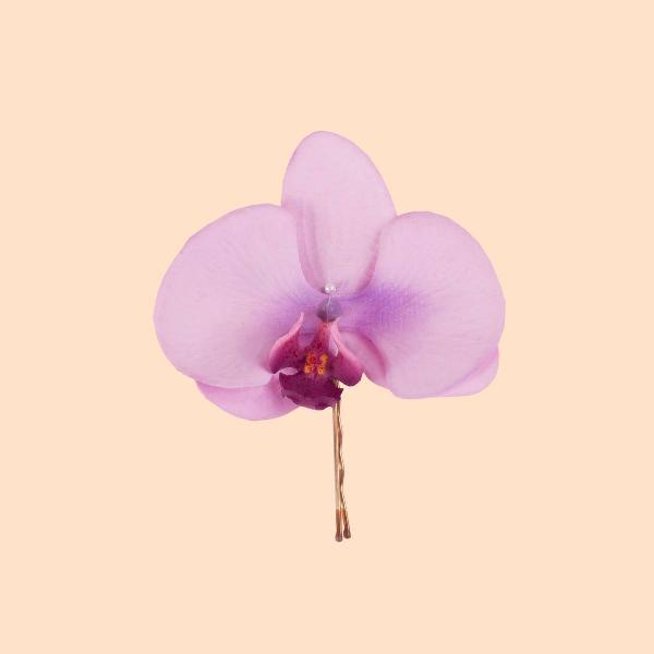 grampo orquídea amor rosa
