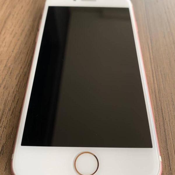 iphone 7 128gb rosa em excelente estado com case rosa iface