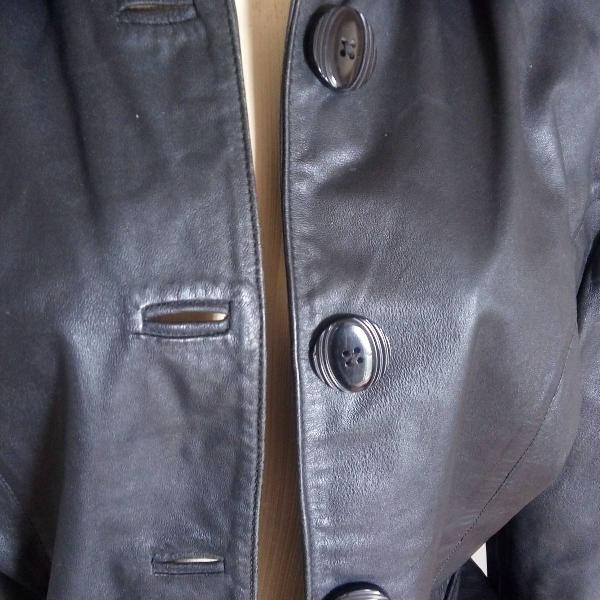 jaqueta couro legítimo preta m