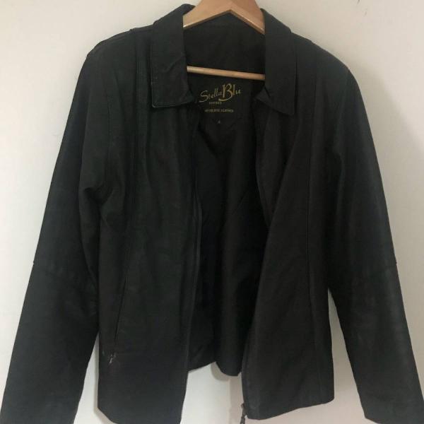 jaqueta de couro preta