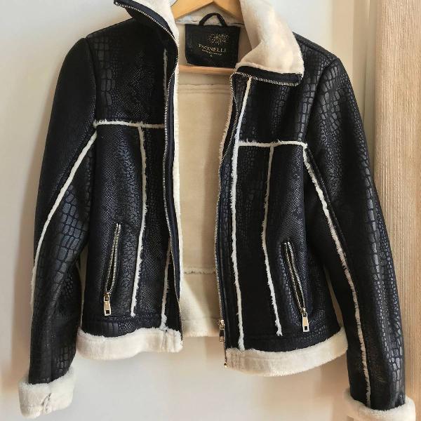 jaqueta preta lã
