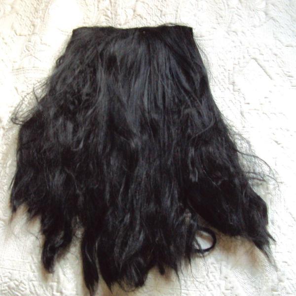 megahair cabelo sintético preto tamanho 52cm
