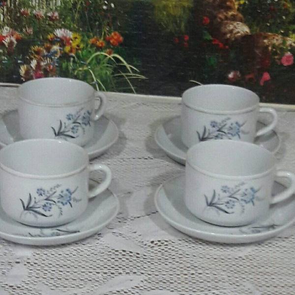 4 xicaras porcelana pozzani para chá