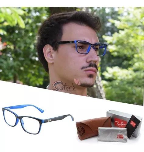 Armação Rayban Óculos Grau Masculino Acetato Quadrado