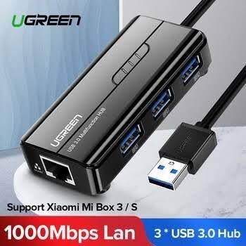 Hub USB 3.0 Ethernet, ótimo para mibox