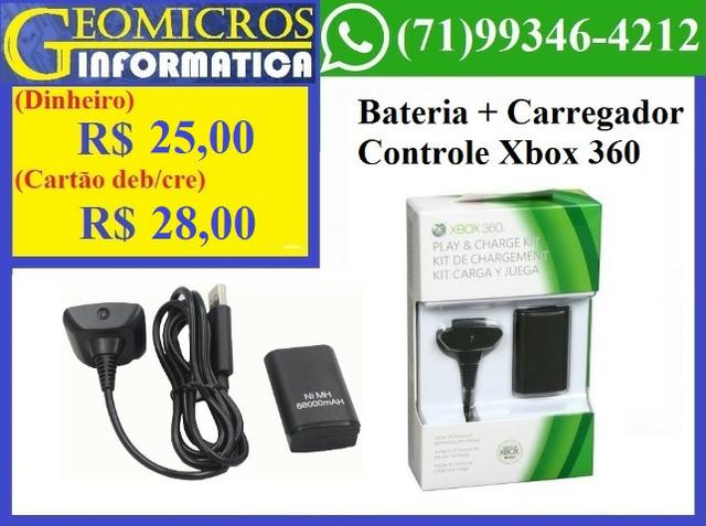 Kit Carregador Bateria P/ Controle De Xbox 360 (Loja