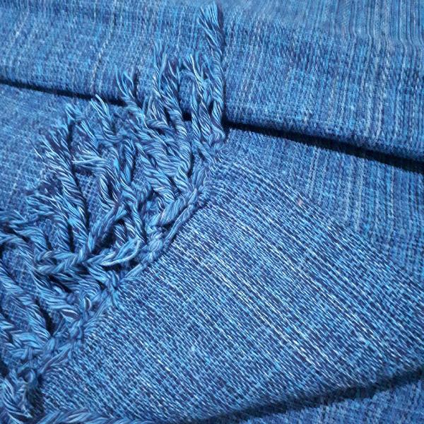 Manta de sofá algodão Azul