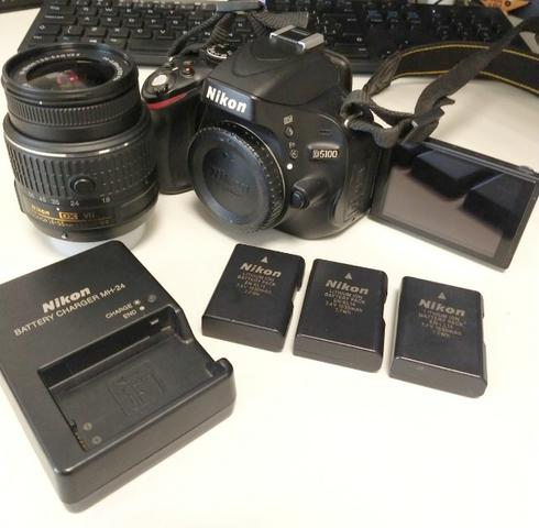 Nikon D com 7k de clicks + lente VR Dx GII+ 3 baterias