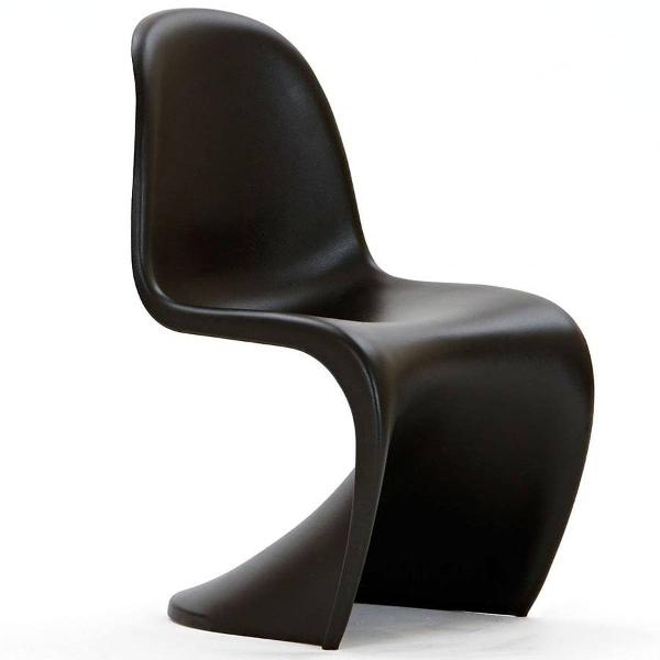 cadeira panton ícone de design - preto fosco