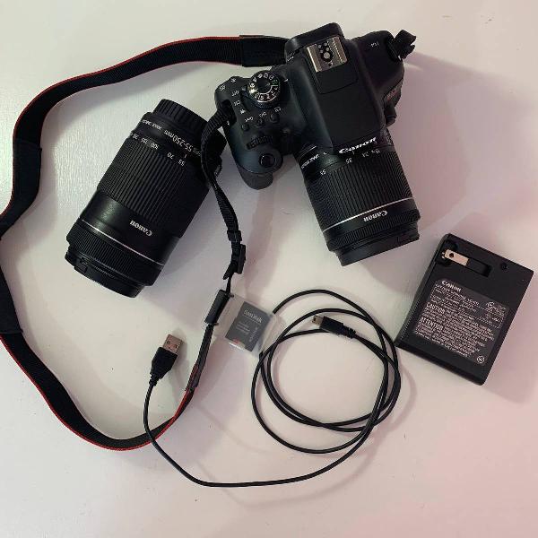 camera profissional canon t6i 24 mp 55-250 e 18-55