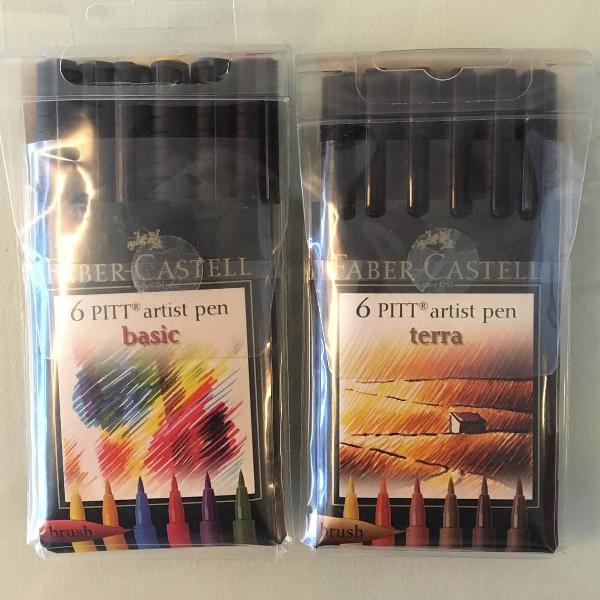 canetas artísticas faber castell cores básicas e tons de