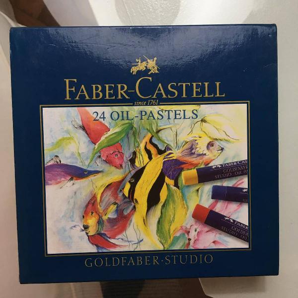 giz pastel oleoso faber-castell goldfaber 24 cores