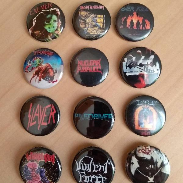 kit bottons bandas de metal