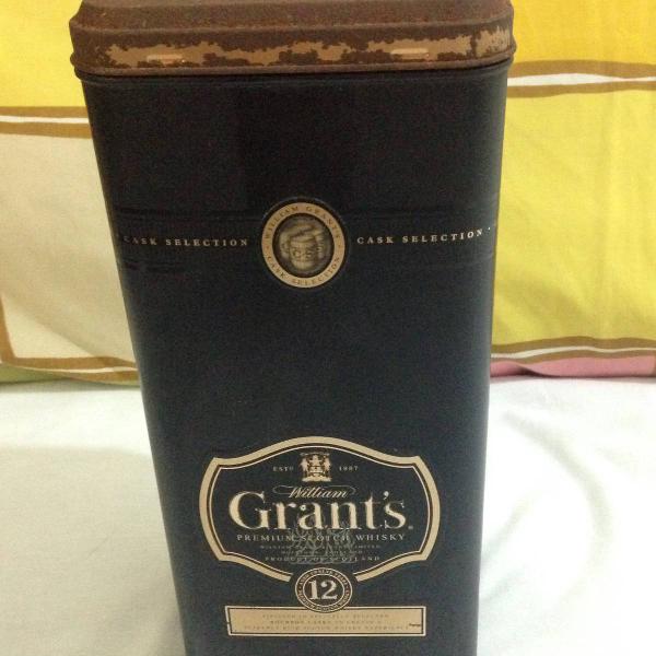 lata uísque grant's vintage só a lata ler tudo r$44